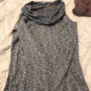 Grey cow-kneck sweater. Light and not too bulky.